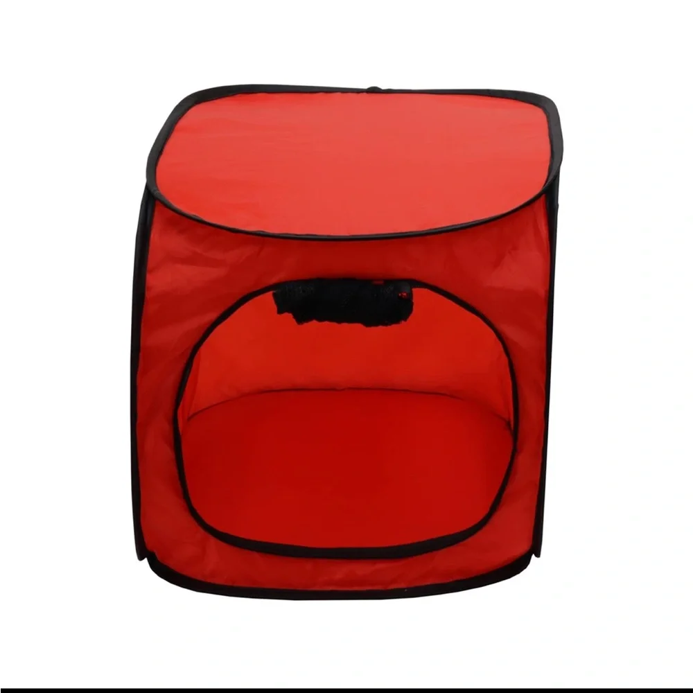 Portable Dog Crate Pop Up Easy Transport Pet Cage Dogs Flat Fold Medium Red